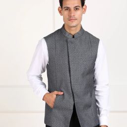 Men Printed Mandarin Party Blazer-picture-34