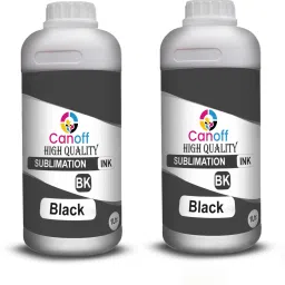 canoff Sublimation Ink Heat Transfer Printing on Mugs,Mobile,Polyester T-Shirt for use Black - Twin Pack Ink Bottle-3