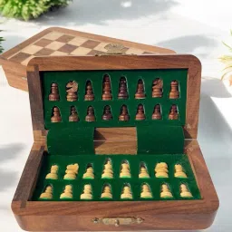 Wooden Foldable Chess Board - Rosewood Chessboard - Indoor Mind Game (7 Inch) 5 cm Chess Board-17