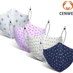 100% Soft Cotton Mask with Nose Pin Fashionable Protective Fabric Anti-Pollution Mask for Men , Women , Kids , Teens ,Girls with Ear Saver Strap & Adjustable Ear loops M-P-4 Cloth Mask With Melt Blown Fabric Layer-image-12
