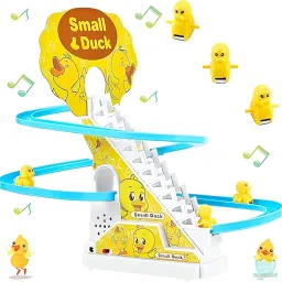 Small Duck Climbing Dancing Track Lights and Music Toy-image-3