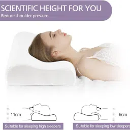 credicus Cervical Contour Memory Foam Pillow, Stomached, Anti-Snoring, Side Sleepers Memory Foam Solid Orthopaedic Pillow Pack of 1 image 2