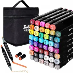 Dual Tip Markers 48Colours with Carrying Case for Painting Sketching Calligraphy-25