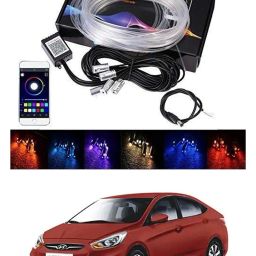 RGB App LED Car Atmosphere Interior Light With Optic Fibre Cable, EL Neon Strip Lamp With Bluetooth App Control Car Fancy Lights Universal For Verna 2011 All Models Car Fancy Lights-image-19