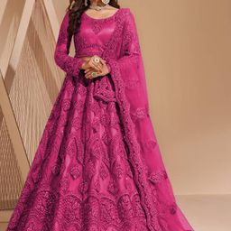 cute fellow Embroidered Semi Stitched Lehenga Choli-picture-7
