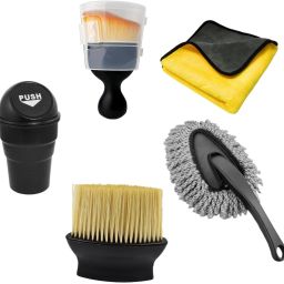 2 type of soft brush, Microfiber small duster, Trash Dustbin & cloth Combo-image-77
