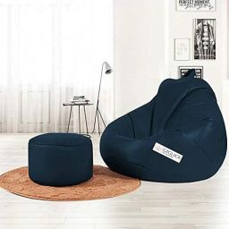 XXXL Faux Leather Bean Bag & Footrest Filled with Beans Teardrop Bean Bag With Bean Filling-image-37