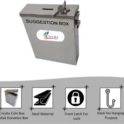 Coin Box/Piggy Bank/Suggestion Box Steel Body Size- L-5.25 CM, W-18 CM, H-22 CM Coin Bank-image-13