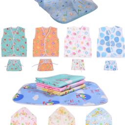 Cotton Infants New Born Baby Care Essential Bedding Set Combo Mosquito Net-image-37