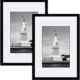 abhikalpya art studio-get a vibe AbhiKalpya Art Studio A3 Size Photo Frame For Document,Quote,Certificate Wall Hanging Picture Frame For Home and Office Wall Decoration,12x18 inch, Black (Set of 2) image 1