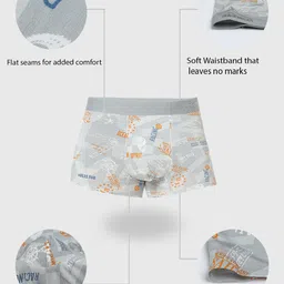 UnderJeans by Spykar Printed Low-Rise Trunk UJNRPTSI102LTGREY6 image 5