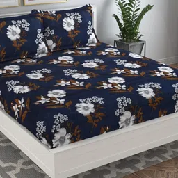 vas collections Microfiber Double Flat 160 TC Floral Bedsheet-picture-10