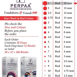 PERPAA Premium Kumkum Set Of 2 Round Stick On Bindi Book - Red & Dark-Maroon image 3