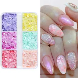 3D Cherry Blossom Nail Art Sequins - Multicolor Petal DIY for Women &-15