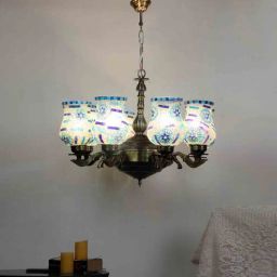 new era Midwest Multicolour Iron 8 Lights Chandelier-picture-26