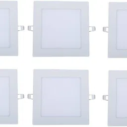 d'mak D�Mak 12 Watt Ultra Slim White Led Super Bright Panel Light Square Shape Ceiling POP Down Indoor Ceiling/POP/False Ceiling Panel Light | Celling Lights | (Pack of 06) Ceiling Light Ceiling Lamp-picture-2