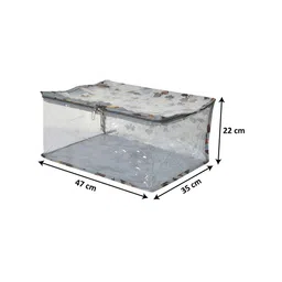 Kuber Industries Grey & Transparent Printed Organiser image 2