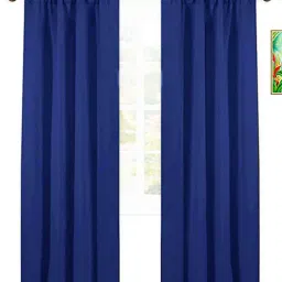 parda online Blue Polyster Solid 5ft Blackout Rod Pocket Window/Door (2 Pc)-picture-43