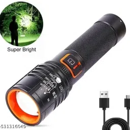 Metal LED Flashlight, LED Water Resistant Zoomable Torch with 4 Lighting Modes Torch-3