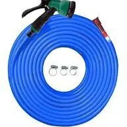 3/4 iinch (20 mm) 50 Meter (33 FEET) Heavy Duty hose comes with 8 way spray for lawn car bike wash. PVC Union Jointer and 2 Hose Clamp for Free Hose Pipe-24