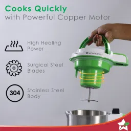 wonderchef Automatic Soup Maker 1L, 800W, Green And Silver Soup Maker image 5