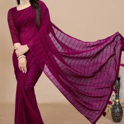 Self Design, Striped, Dyed Bollywood Chiffon Saree-25