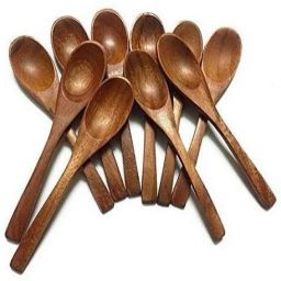 Wooden Handmade Small Spoon for Tea Suger Masala Dinning Spoon (Set of 10) Disposable Wooden Coffee Spoon Set-25