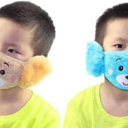 Kids Girl's and Boys' Warm Winter Face Mask with Plush Ear Muffs Covers, (3 Years to 10 Years) for Autumn Winter (Set of 2) Ear Muff (Pack of 2) Ear Muff-82