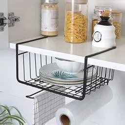 Steel Kitchen Storage Rack Under Cabinet Storage Shelf Basket Wire Rack Organizer Storage Basket-21