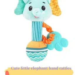 jinglers 5 in 1 Soft Rattle Toy for Baby with Teether Crinkle Ears&Squeeky Sound Rattle image 2