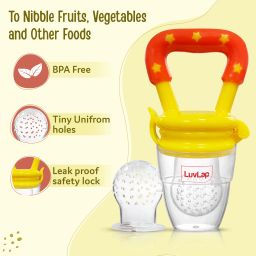 luvlap Joystar Silicone Food/Fruit Nibbler with Extra Mesh, Soft Pacifier & feeder Feeder image 2