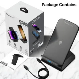 dr. vaku Vaku Luxos Unity II 15W Wireless Charging Stand for iOS, Android (Qi Certified, Dual Viewing Angles, Black) image 5