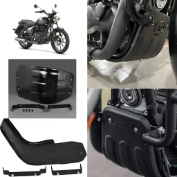 BEST HEAVY QUALITY RE METEOR 350 BLACK SUMP GUARD Bike Fairing Kit-17