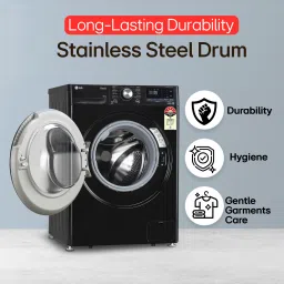lg 12 kg Fully Automatic Front Load with In-built Heater Black image 3