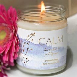 White Glass Lavender Aroma Scented Candles by Aromatic Fables-image-1