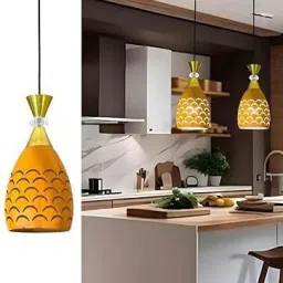 Wood Color Lezar Moon Cutting Hanging Lamp for Bedroom/Pendant Lamp, Pack of 2 Pendants Ceiling Lamp-picture-11