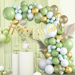 Olive Green Blue White Gold Balloons Combo Kit Of 64 Pcs For Party Decorations-image-67
