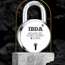ibda 4 locks with same key | Double Locking | 8 Levers' Technology | Rivetless Steel Padlock image 3