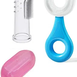 Combo Pack of Baby U Shape Brush & Finger Brush For Kids Ultra Soft Toothbrush-28