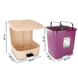 Nayasa Violet & Cream Detachable Dustbin With Handle-20 Lt image 2