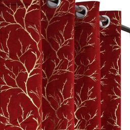 274 cm (9 ft) Velvet Semi Transparent Long Door Curtain Single Curtain-image-41