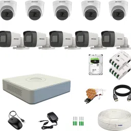 Clocite HIKVISION 5MP 5 Dome 5 Bullet Cameras (Audio Recording) + 16CH 3K/5MP DVR Kit Security Camera-image-15