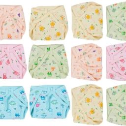 Colorful high quality New Born Baby Cotton Premium Quality V Shape Nappies, Nadi , Langot Washable Reusable Cotton Diaper Nappy Baby Cozy Wear (PACK OF 12 PC) NAPPY KIDS 100% Pure Cotton Premium quality baby diapers-4