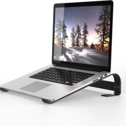 ELV DIRECT Laptop Stand, Ergonomic Aluminum Computer Stand, Laptop Riser, Ventilated Lapdesk Compatible with Tablets and Laptops Upto 15.6 inches (39.62 cm) Laptop Stand-27