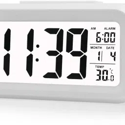Digital White Clock-16