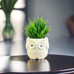 Artificial Fern Plant with Hard Plastic Owl Pot for Home Decor | Office Decor Artificial Plantwith Pot-19
