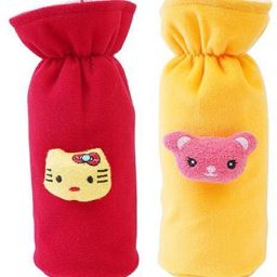 Soft Plush Stretchable Baby Feeding Bottle Cover Easy to Hold Strap With Cute Animated Cartoon| Suitable for 250 Ml Feeding Bottle-image-54