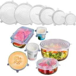 Silicone Lid Set of 6 – Reusable Stretchable Food Covers for Bowls 12 inch Lid Set, Pack of 6-picture-30