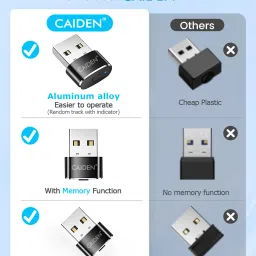 CAIDEN Mouse Jiggler Undetectable 3 Mode Mouse Mover, USB C Mouse Shaker Simulated Computer Mouse Jiggler USB Mouse image 5