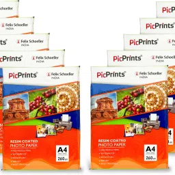 Studio Gloss Photo Paper 260 GSM (A4 size, 50 sheets, Pack of 10), Resin Coated Unruled A4 260 gsm Photo Paper-image-81